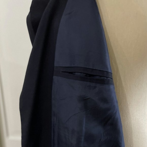 Ferrini Navy Wool Blazer Mens 46L Vintage Sports Coat Blue Single Breast - Picture 8 of 10